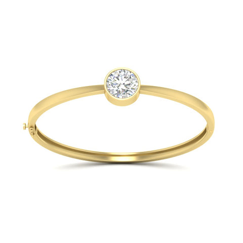 Round Solitaire Bangle Hinged Bracelet
