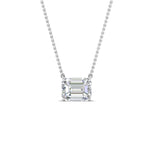 Load image into Gallery viewer, Emerald Cut East West Solitaire Pendant
