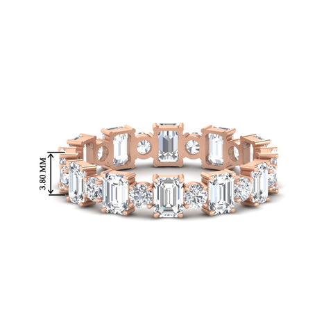 2 Carat Emerald And Round Cut Eternity Diamond Band