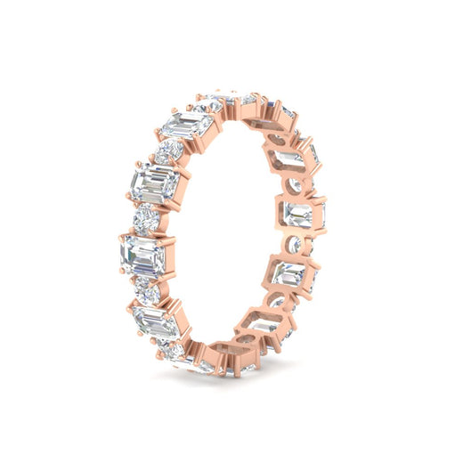 2 Carat Emerald And Round Cut Eternity Diamond Band
