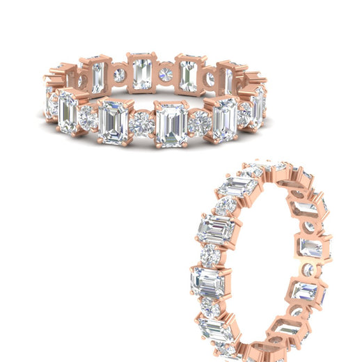 2 Carat Emerald And Round Cut Eternity Diamond Band