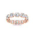 Thumbnail 14 - 2 Carat Emerald And Round Cut Eternity Diamond Band
