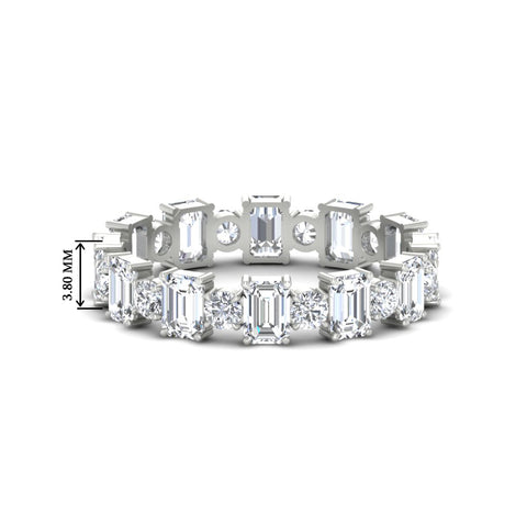 2 Carat Emerald And Round Cut Eternity Diamond Band