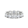 Thumbnail 46 - 2 Carat Emerald And Round Cut Eternity Diamond Band