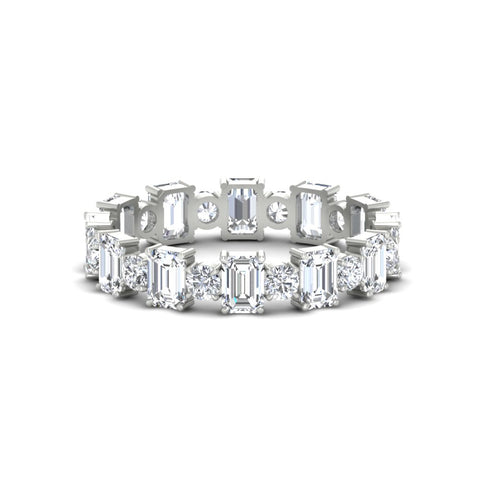 2 Carat Emerald And Round Cut Eternity Diamond Band