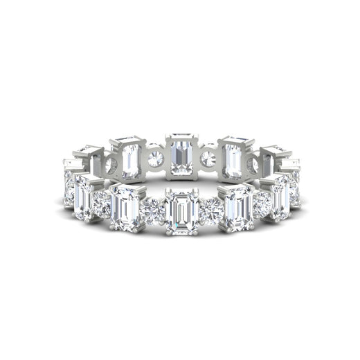 2 Carat Emerald And Round Cut Eternity Diamond Band