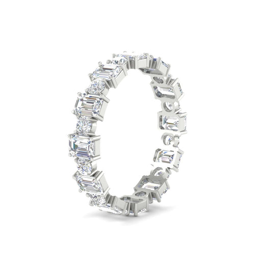 2 Carat Emerald And Round Cut Eternity Diamond Band