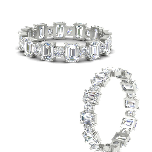 2 Carat Emerald And Round Cut Eternity Diamond Band