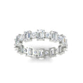 Thumbnail 50 - 2 Carat Emerald And Round Cut Eternity Diamond Band