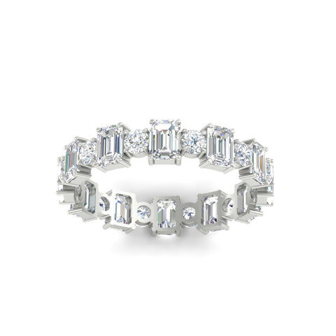 2 Carat Emerald And Round Cut Eternity Diamond Band