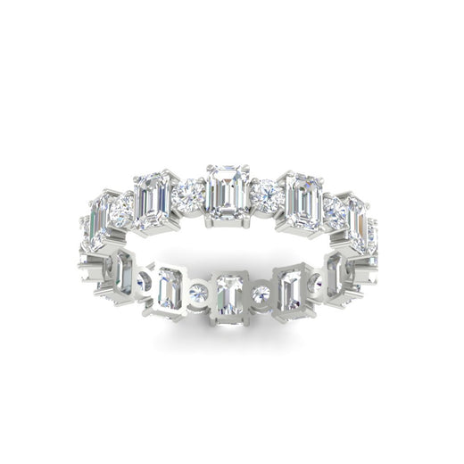 2 Carat Emerald And Round Cut Eternity Diamond Band