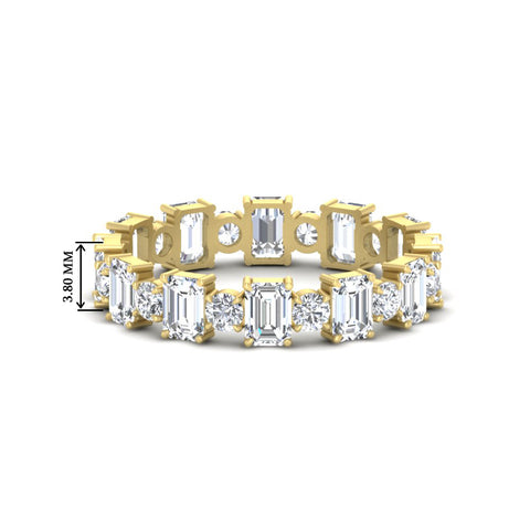 2 Carat Emerald And Round Cut Eternity Diamond Band