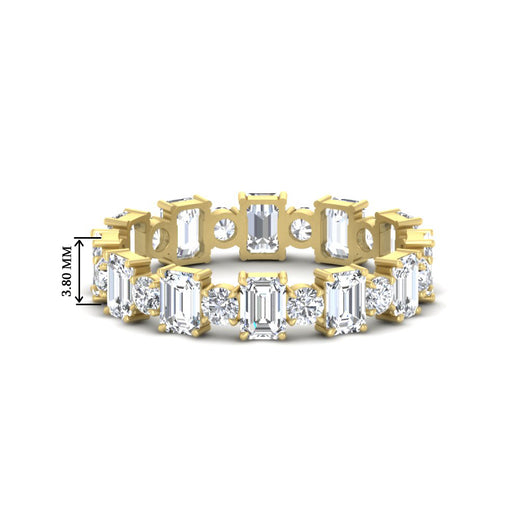 2 Carat Emerald And Round Cut Eternity Diamond Band