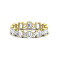 Thumbnail 2 - 2 Carat Emerald And Round Cut Eternity Diamond Band