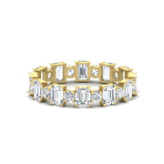 2 Carat Emerald And Round Cut Eternity Diamond Band