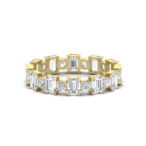 2 Carat Emerald And Round Cut Eternity Diamond Band