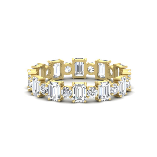 2 Carat Emerald And Round Cut Eternity Diamond Band