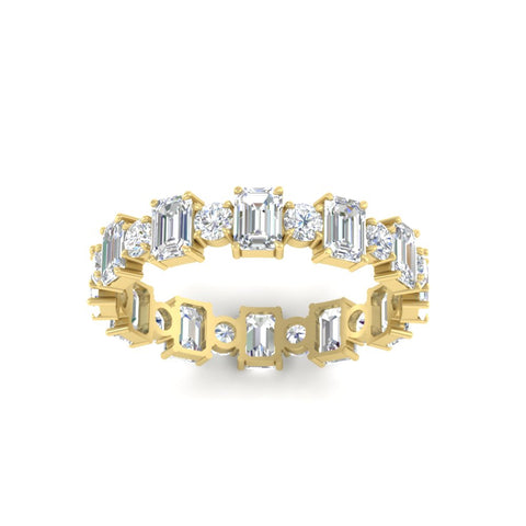 2 Carat Emerald And Round Cut Eternity Diamond Band