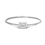 Load image into Gallery viewer, 2 Carat Bezel Set Emerald Chain Bracelet