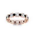 Thumbnail 44 - 2 Carat Emerald And Round Cut Eternity Diamond Band