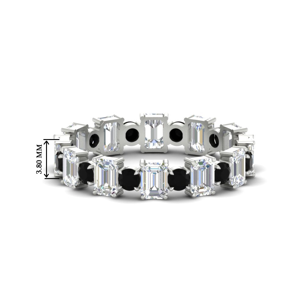 2 Carat Emerald And Round Cut Eternity Diamond Band
