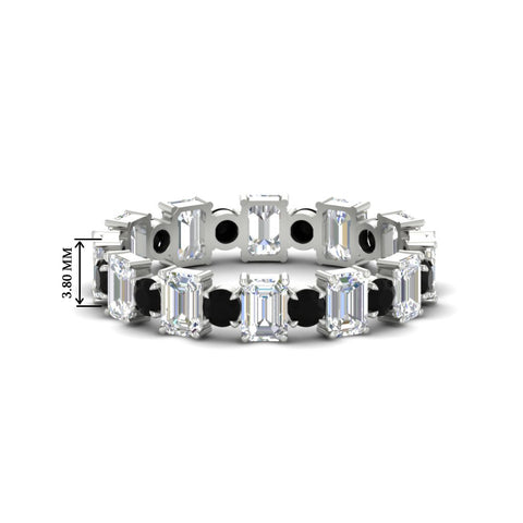 2 Carat Emerald And Round Cut Eternity Diamond Band