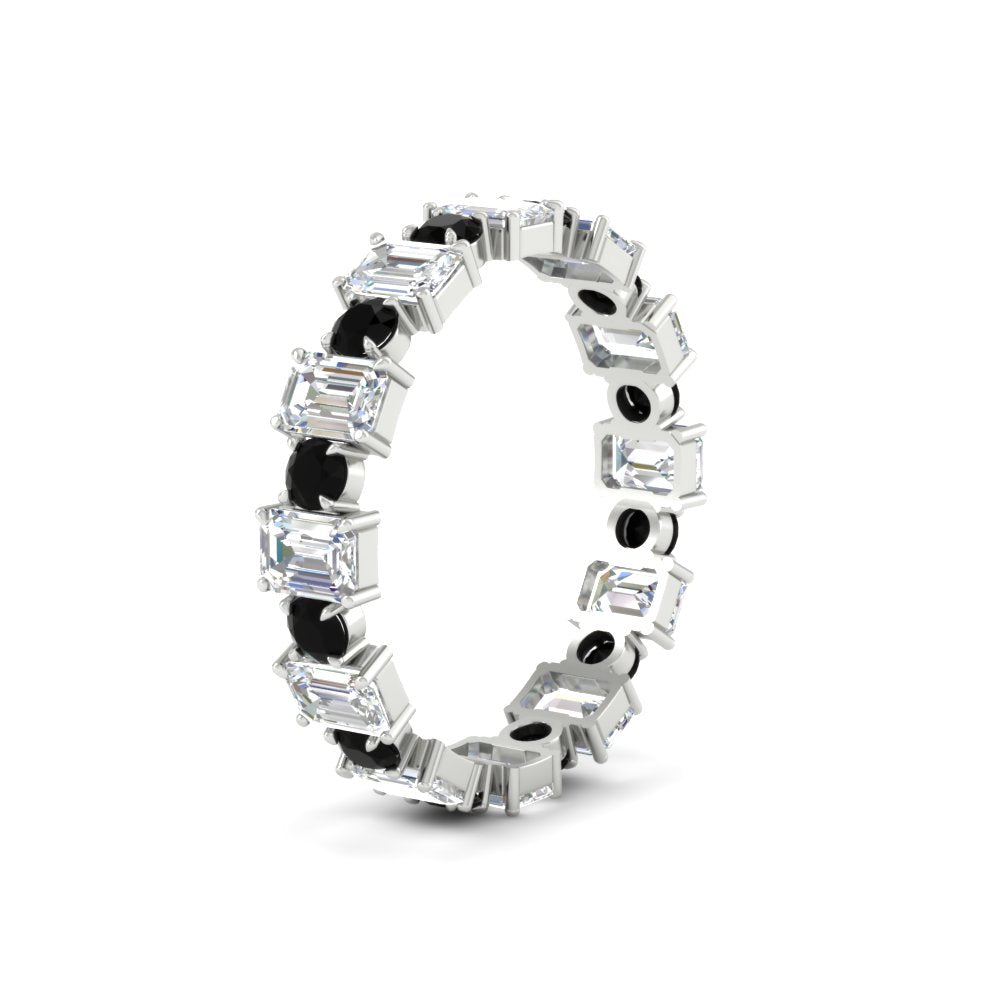 2 Carat Emerald And Round Cut Eternity Diamond Band