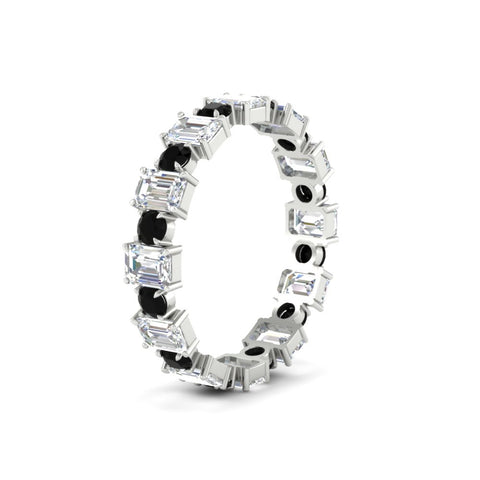 2 Carat Emerald And Round Cut Eternity Diamond Band