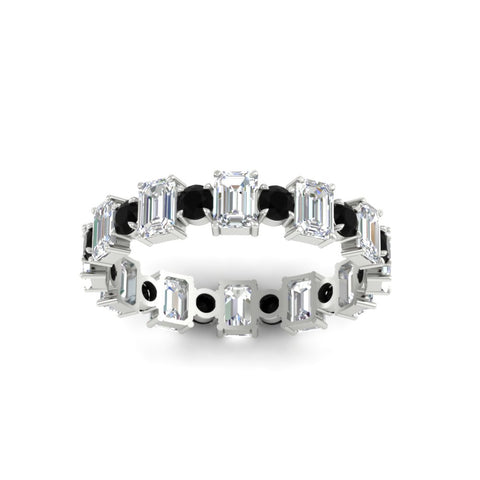 2 Carat Emerald And Round Cut Eternity Diamond Band