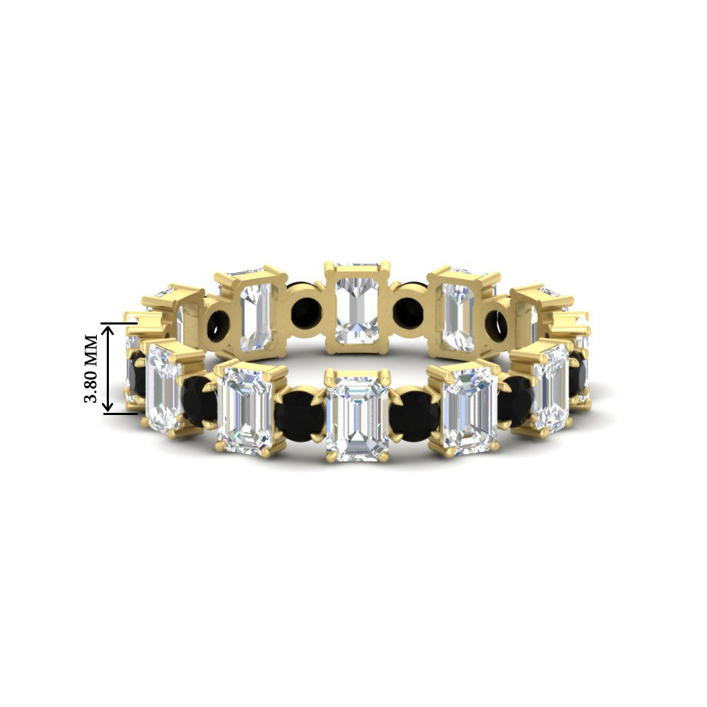 2 Carat Emerald And Round Cut Eternity Diamond Band