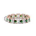 Thumbnail 29 - 2 Carat Emerald And Round Cut Eternity Diamond Band
