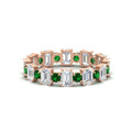Thumbnail 28 - 2 Carat Emerald And Round Cut Eternity Diamond Band