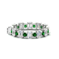 Thumbnail 65 - 2 Carat Emerald And Round Cut Eternity Diamond Band