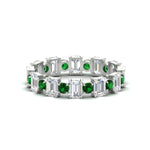 Load image into Gallery viewer, 2 Carat Emerald And Round Cut Eternity Diamond Band
