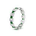 Thumbnail 66 - 2 Carat Emerald And Round Cut Eternity Diamond Band