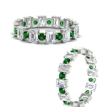 Load image into Gallery viewer, 2 Carat Emerald And Round Cut Eternity Diamond Band
