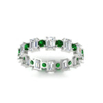 Load image into Gallery viewer, 2 Carat Emerald And Round Cut Eternity Diamond Band
