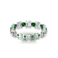 Thumbnail 68 - 2 Carat Emerald And Round Cut Eternity Diamond Band