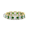 Thumbnail 95 - 2 Carat Emerald And Round Cut Eternity Diamond Band