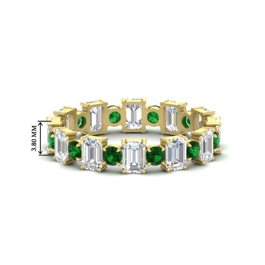 2 Carat Emerald And Round Cut Eternity Diamond Band