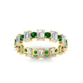 Thumbnail 98 - 2 Carat Emerald And Round Cut Eternity Diamond Band