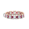 Thumbnail 23 - 2 Carat Emerald And Round Cut Eternity Diamond Band