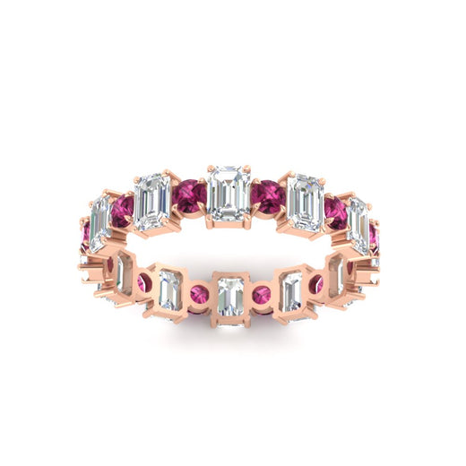 2 Carat Emerald And Round Cut Eternity Diamond Band