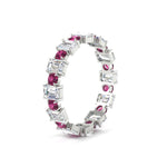 Load image into Gallery viewer, 2 Carat Emerald And Round Cut Eternity Diamond Band
