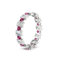 Thumbnail 60 - 2 Carat Emerald And Round Cut Eternity Diamond Band