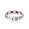 Load image into Gallery viewer, 2 Carat Emerald And Round Cut Eternity Diamond Band