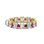 Load image into Gallery viewer, 2 Carat Emerald And Round Cut Eternity Diamond Band
