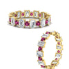 Load image into Gallery viewer, 2 Carat Emerald And Round Cut Eternity Diamond Band