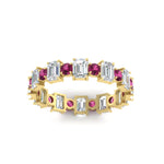 Load image into Gallery viewer, 2 Carat Emerald And Round Cut Eternity Diamond Band
