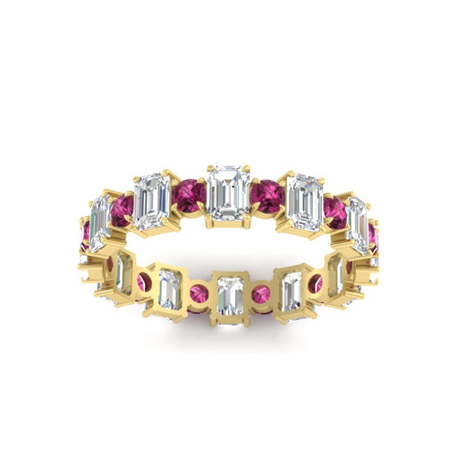 2 Carat Emerald And Round Cut Eternity Diamond Band